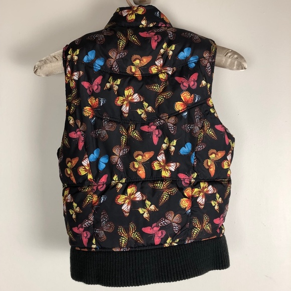 Old Navy Puffer Vest Butterfly Brown Girls Medium - Picture 5 of 8
